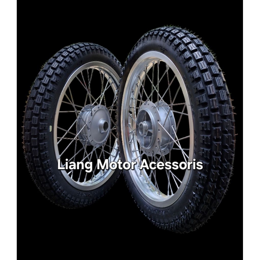 Wheelset Velg Tromol Jari2 Plus Ban - Yamaha YT 115 YT115, Roda Depan Belakang Masih Rem Tromol