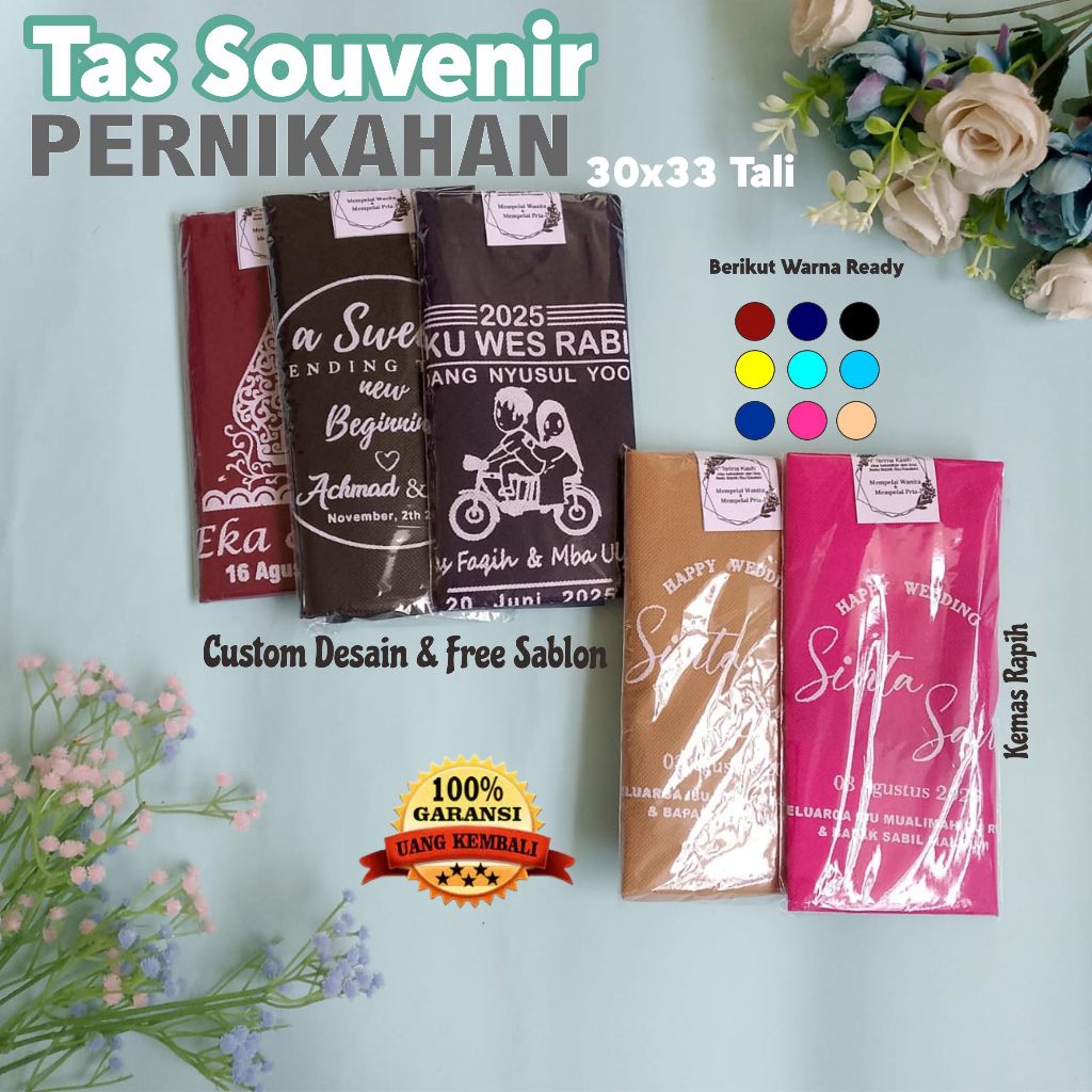 

RORO 24 | Tas Souvenir Pernikahan | 30x33 Tali | Free Sablon | Bisa Untuk Berbagai Acara