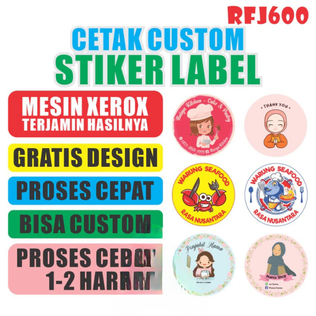 

STIKER / STICKER / STIKER LABEL / STICKER LABEL / LABEL / STIKER CUSTOM / STICKER CUSTOM / STIKER LABEL MAKANAN RFJ600 OK