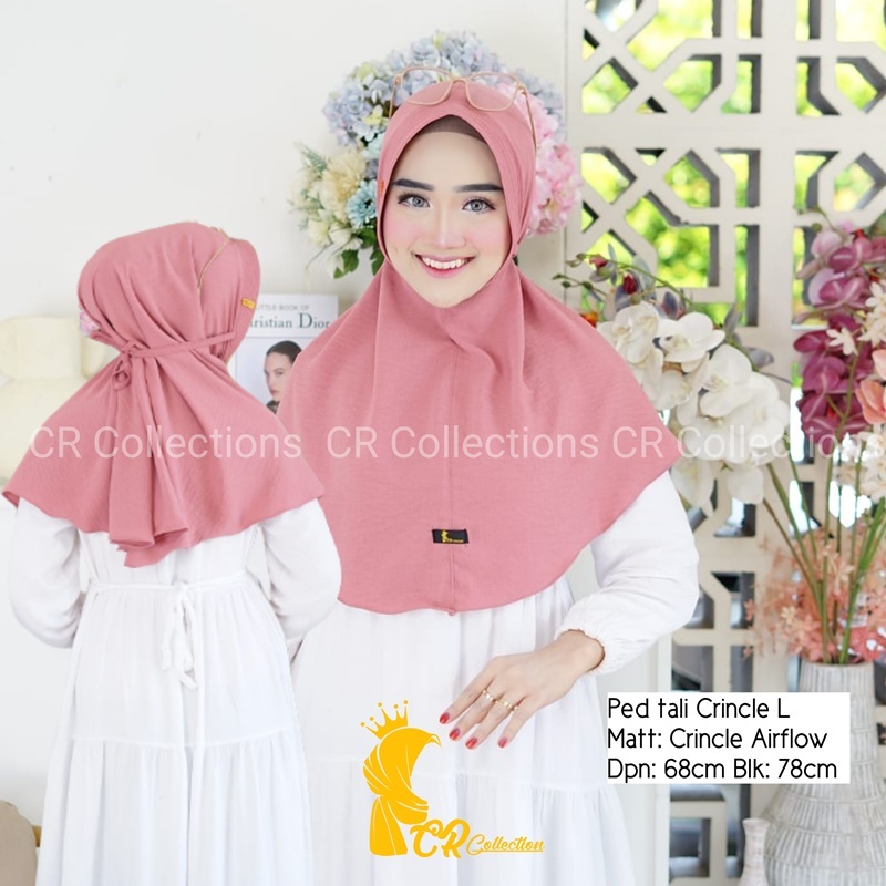 Ped Tali Crincle L/ Bergo Ped Tali Crincle / Kerudung Bergo Tali Belakang