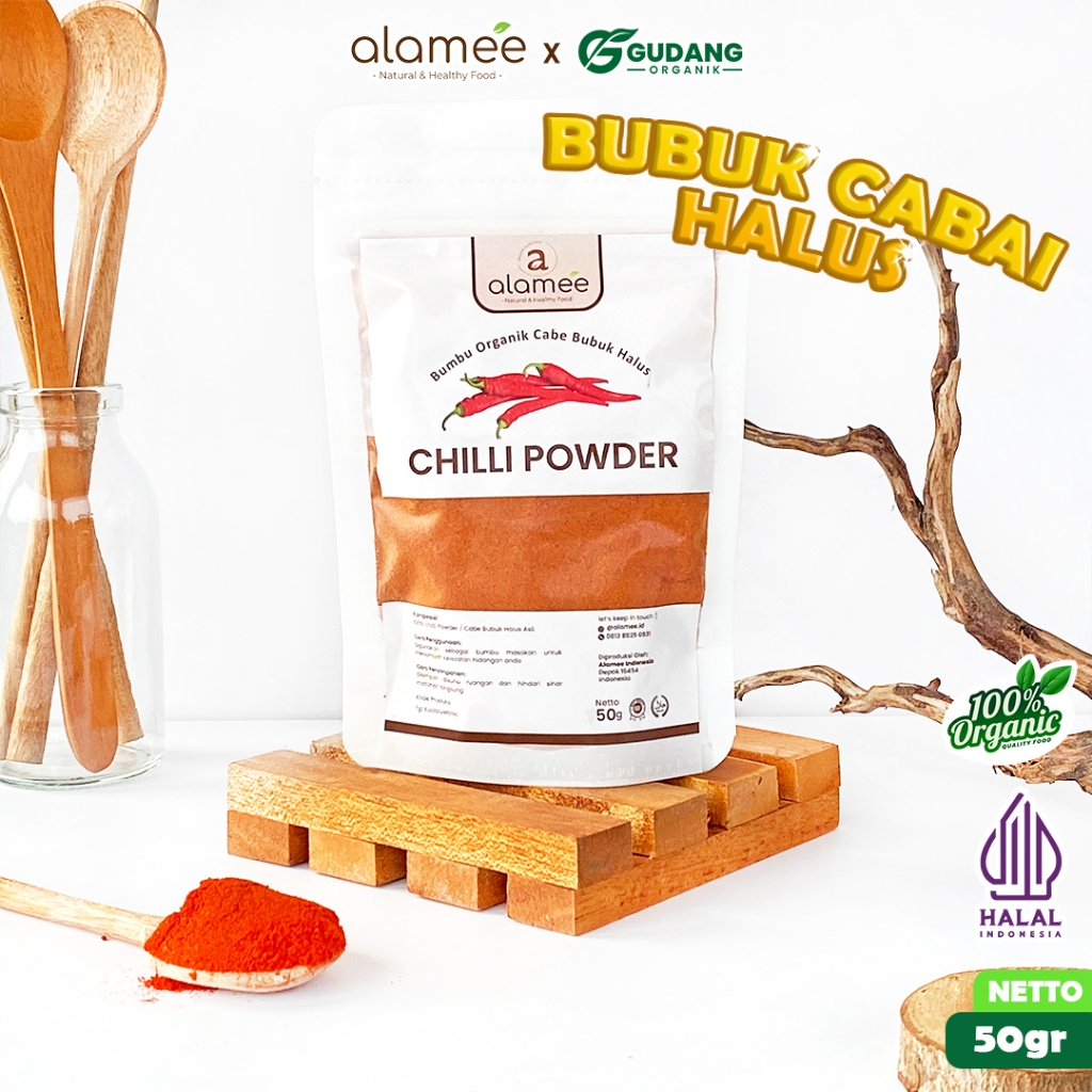 

alamee bumbu organik cabe bubuk kasar 50 gram pedas menggigit organik alami rasa autentik kualitas