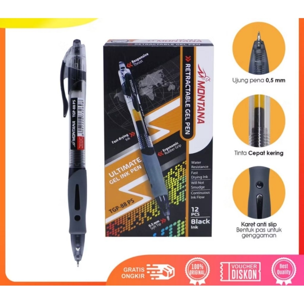 

Pulpen montana / gel ink pen ballpoint 0.55 mm pulpen tulis / pulpen murah