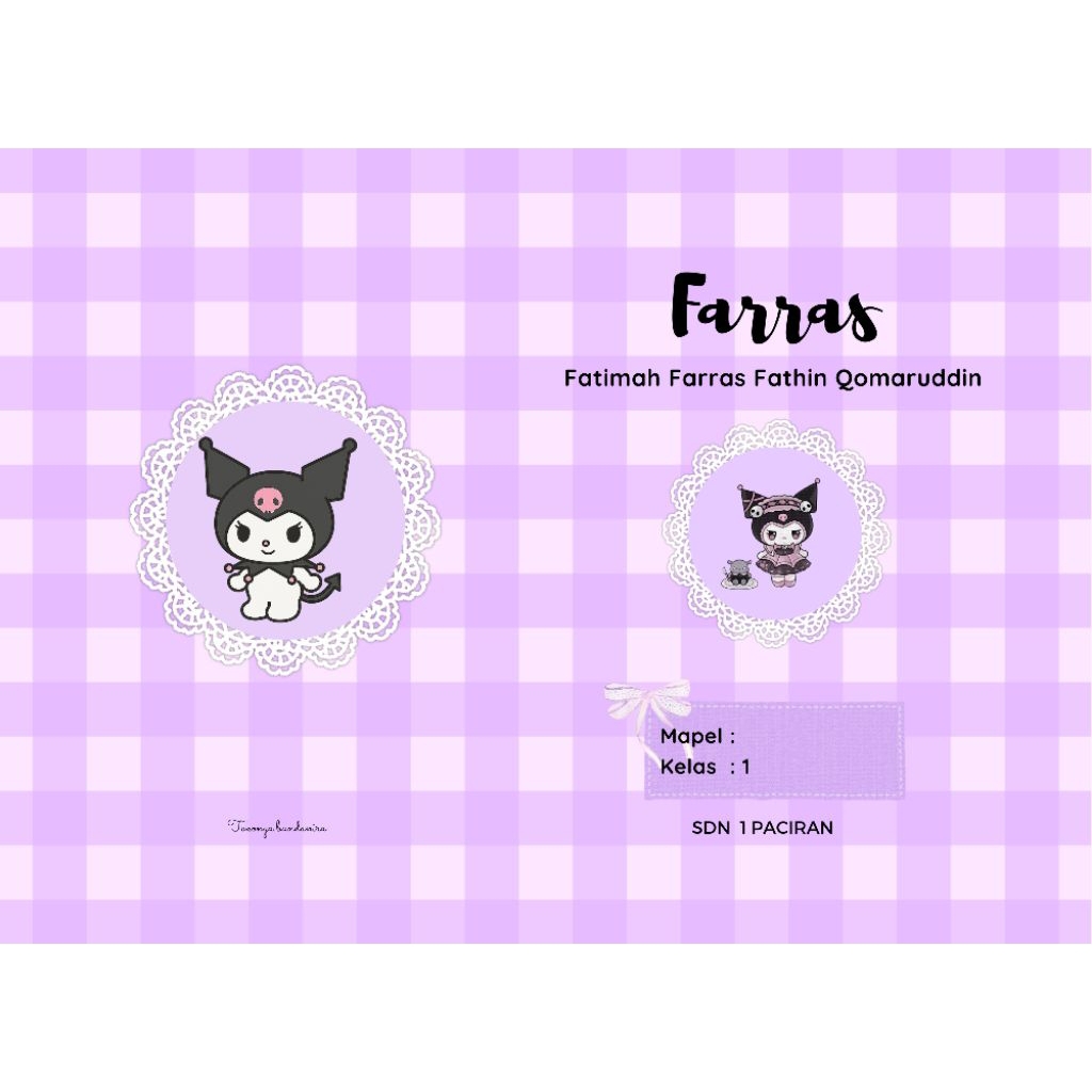 

sampul buku custom Kuromi