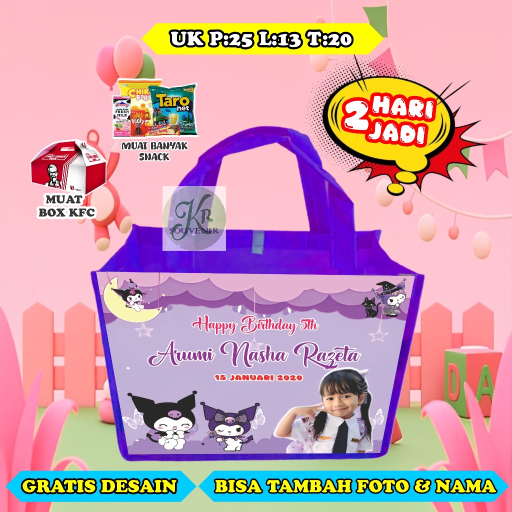

Tas Ulang Tahun Landscape/Tas Ulang Tahun Custom/Tas Ulang Tahun/Tas Ultah Murah/Goodie Bag Landscape Custum/Tas custom murah/Tas anak murah/Tas ulang tahun custom nama/Goodie bag murah custom/Goodie bag souvenir murah/Tas ultah promo