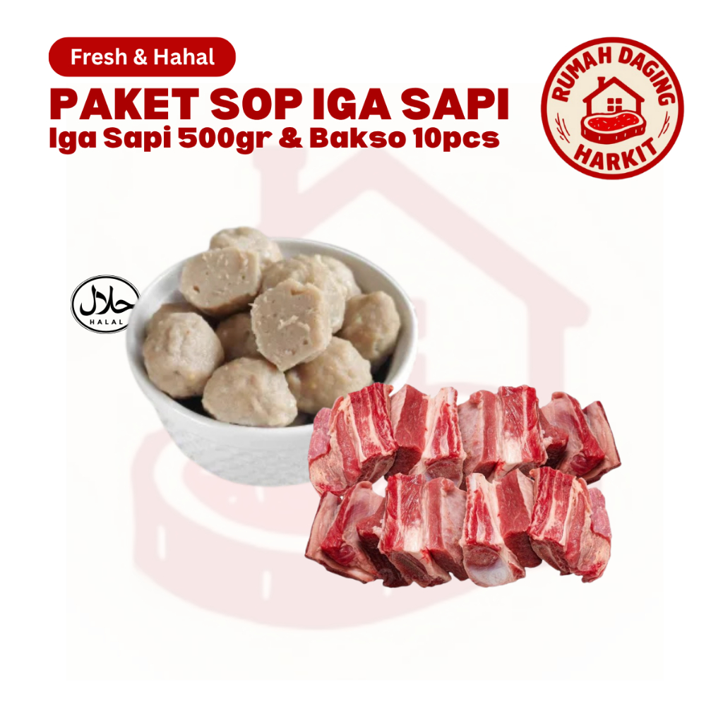 

Promo Bundling - Iga Sapi Fresh 500gr + Bakso Sapi 10pcs - Iga Sapi - Bakso Sapi - Iga Frozen
