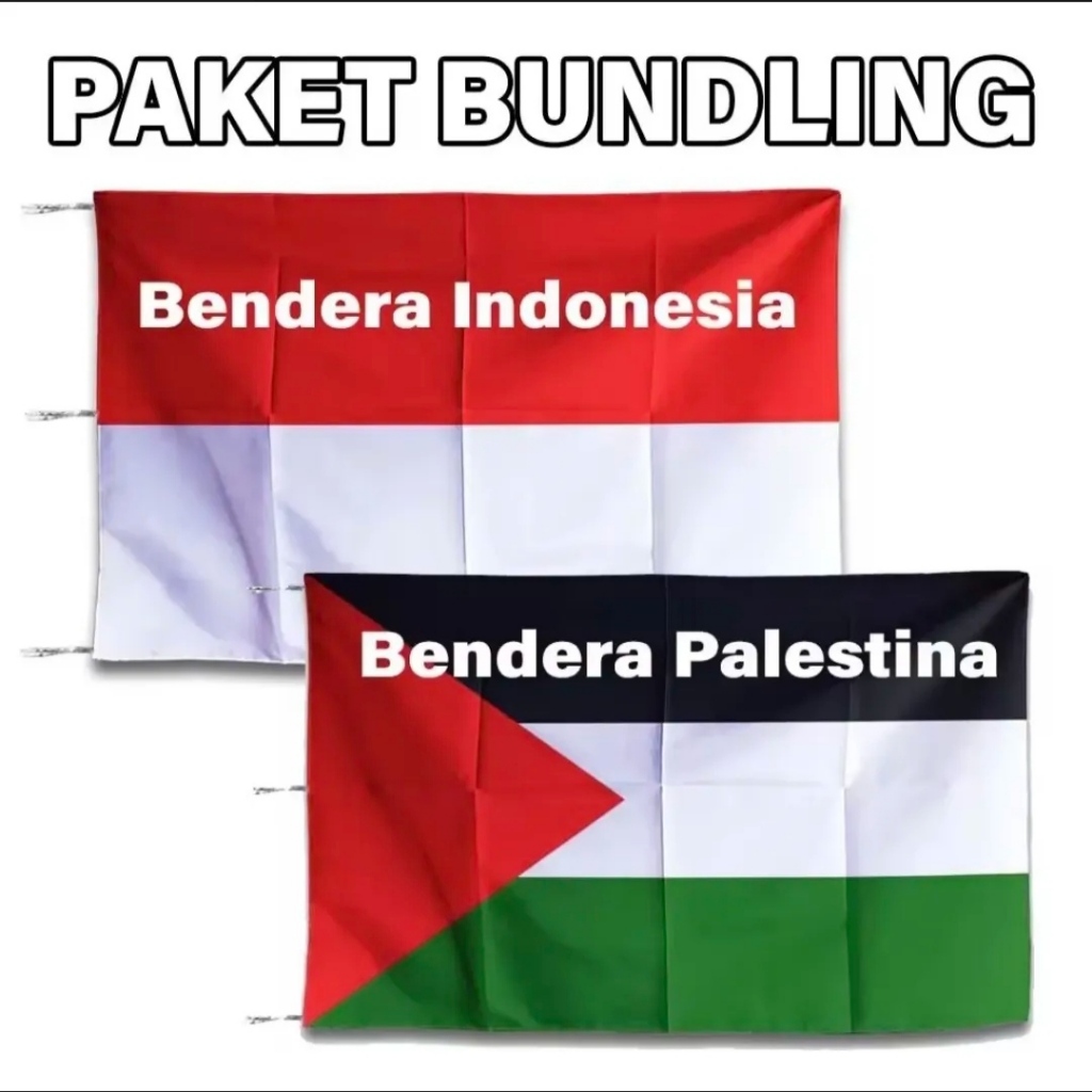 Set Paket Bendera Indonesia dan Bendera Palestina / Bendera Palestina dan Indonesia
