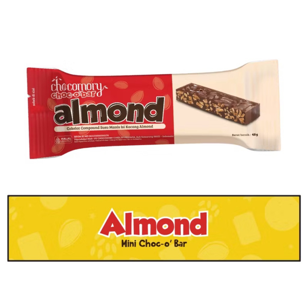 

Chocomory Mini Choco Bar Almond 35g Cokelat Susu - Chocomory Choco Bar Strawberry Yogurt 35g - Choco Bar Chocomory