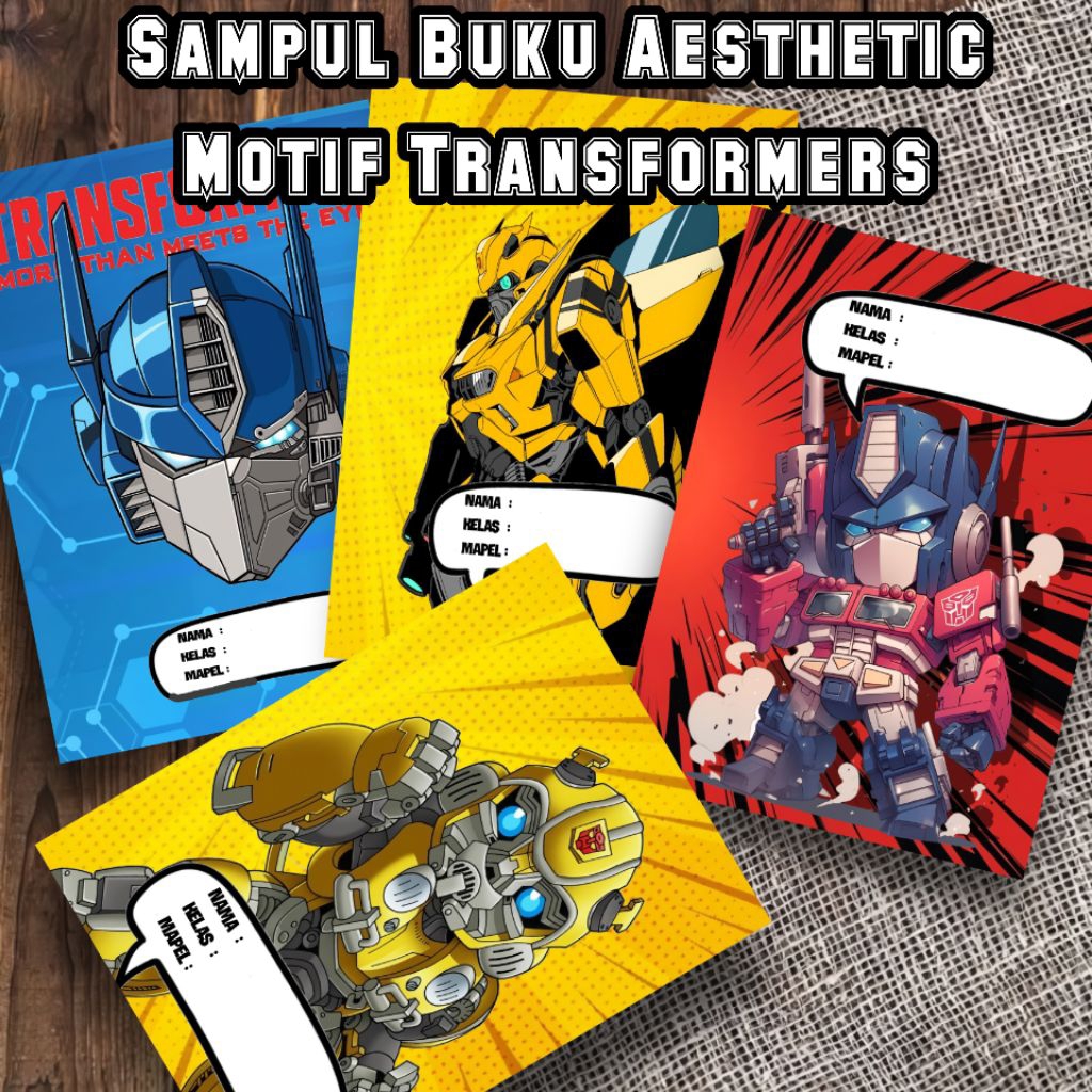 

(isi 10pcs) sampul buku aesthetic buku tulis sidu campus bigboss motif Transformers