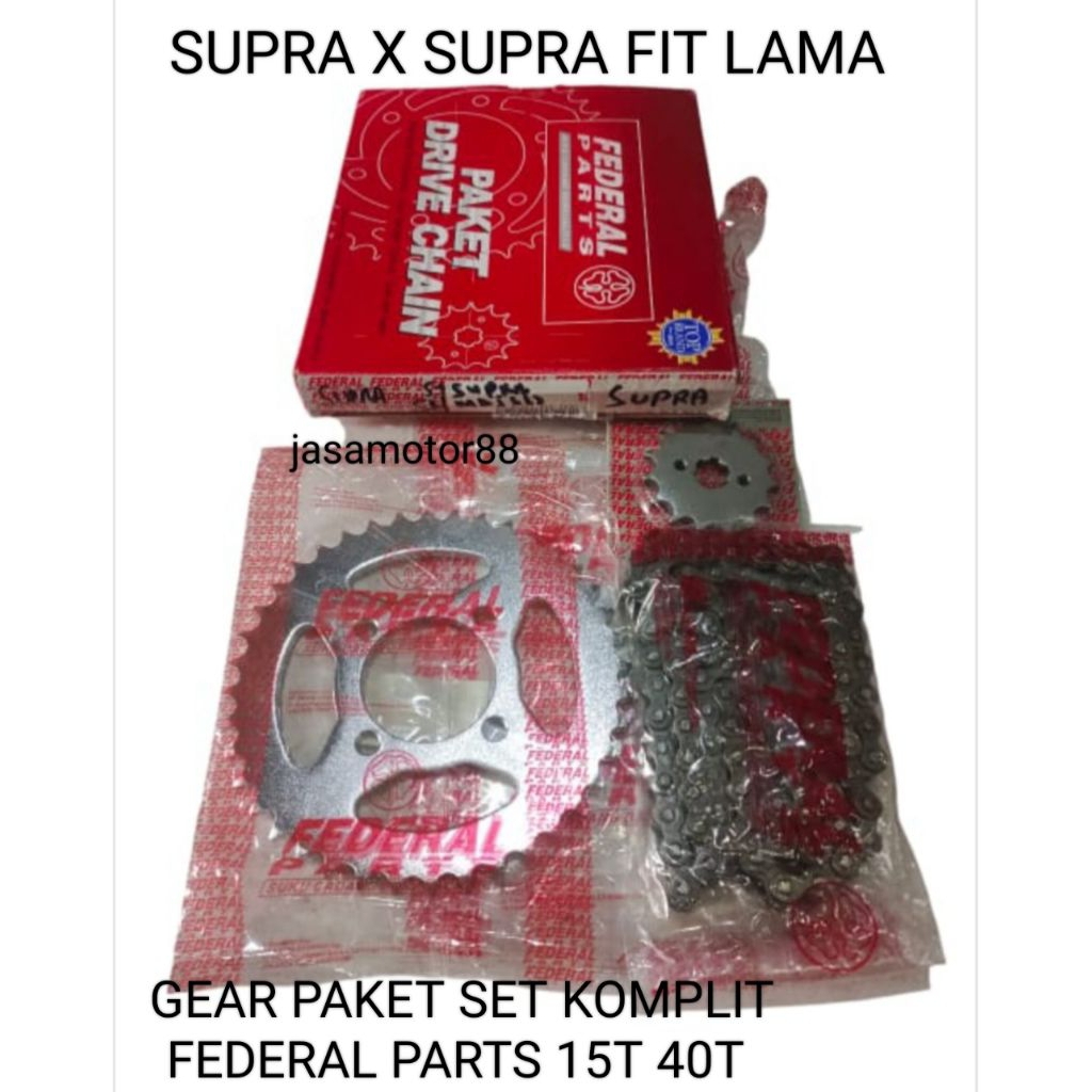 GEAR GIR SET KOMPLIT SUPRA X SUPRA FIT LAMA 15 40T FEDERAL PARTS