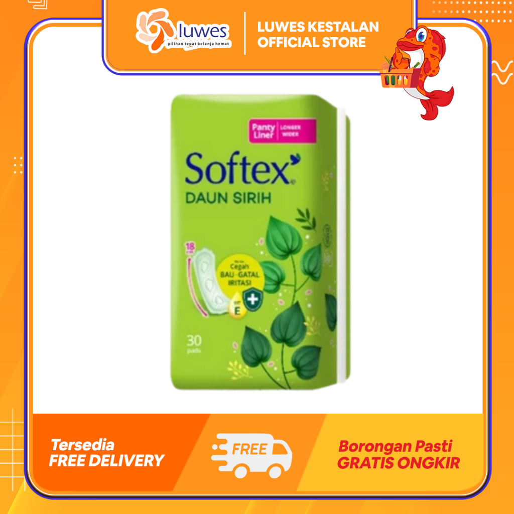 (LUWES) Softex Daun Sirih Pantyliner 18cm 30 Pads Daun Sirih / Daun sirih + Greentea | Pantyliner So