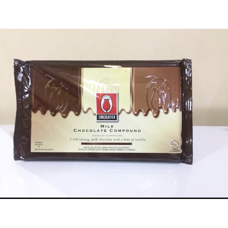 

[oddsolshop] pekanbaru/Tulip Chocolatier Milk Chocolate 1KG Compound Cokelat Susu Choco Bar