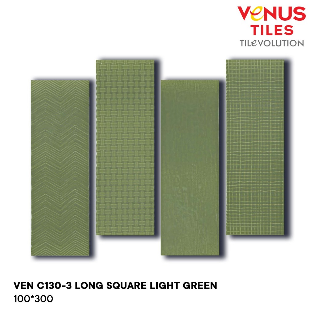 Venus Tiles - Keramik Dinding Interior Long Square Light Green 100x300