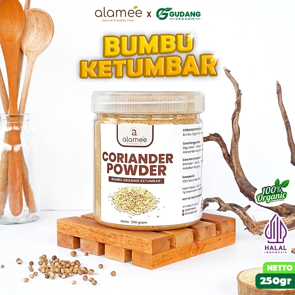 

alamee bumbu organik ketumbar toples dengan aroma khas dan kaya manfaat untuk masakan tradisional
