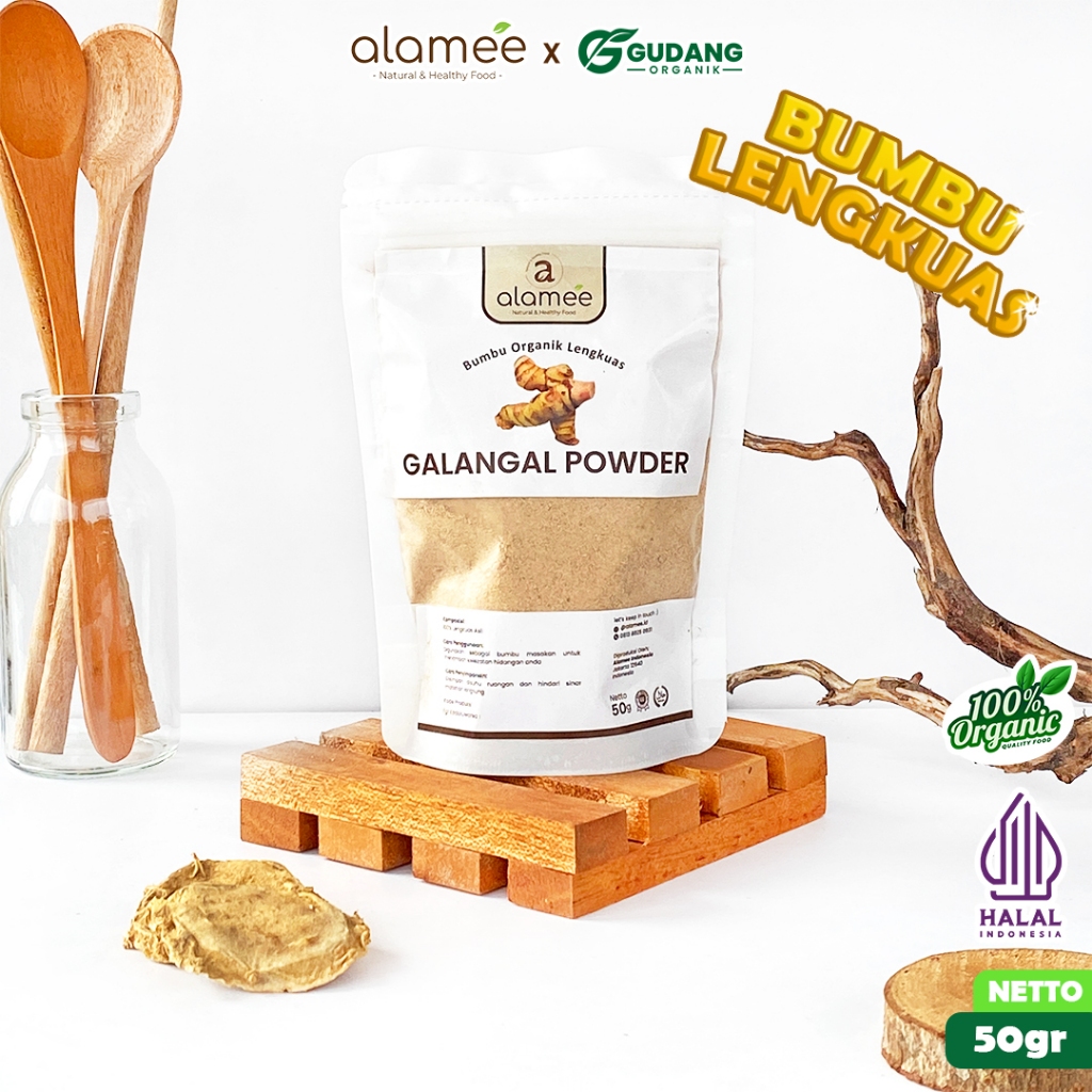 

alamee bumbu organik lengkuas 50 gram dengan aroma segar dan rasa pedas memperkaya hidangan herbal