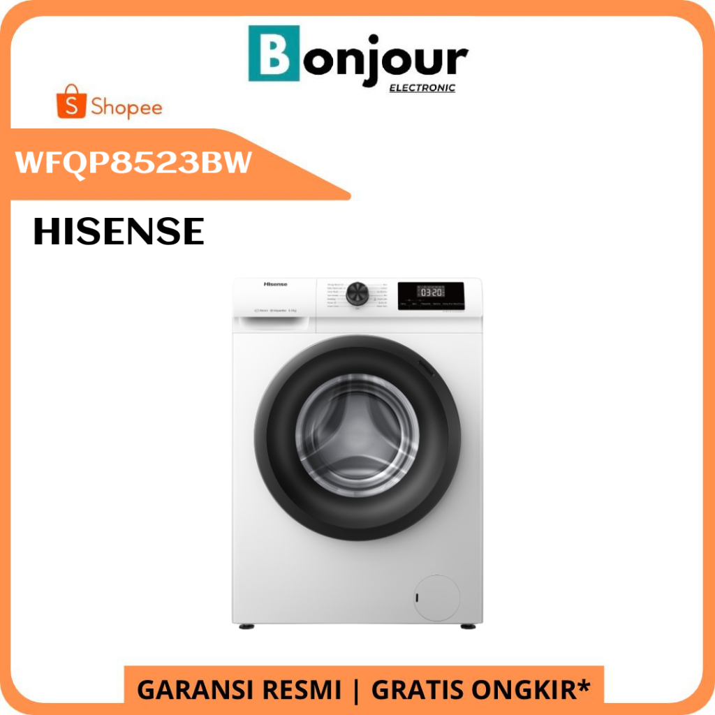 Mesin Cuci 8.5 Kg Hisense Front Loading WFQP8523BW Mesin Cuci Hisense 8.5 Kg