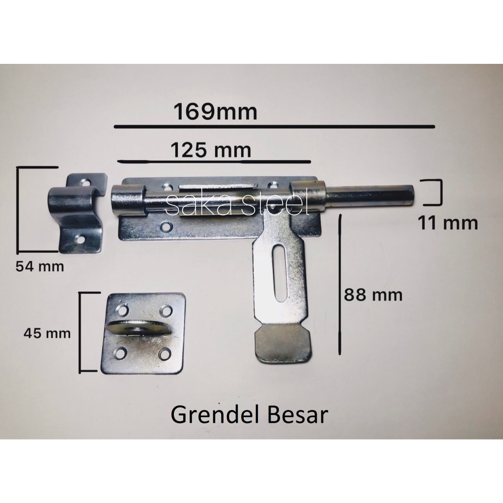 Grendel Samping Besar | Slot Samping Besar | Grendel samping pintu gerbang besi kayu
