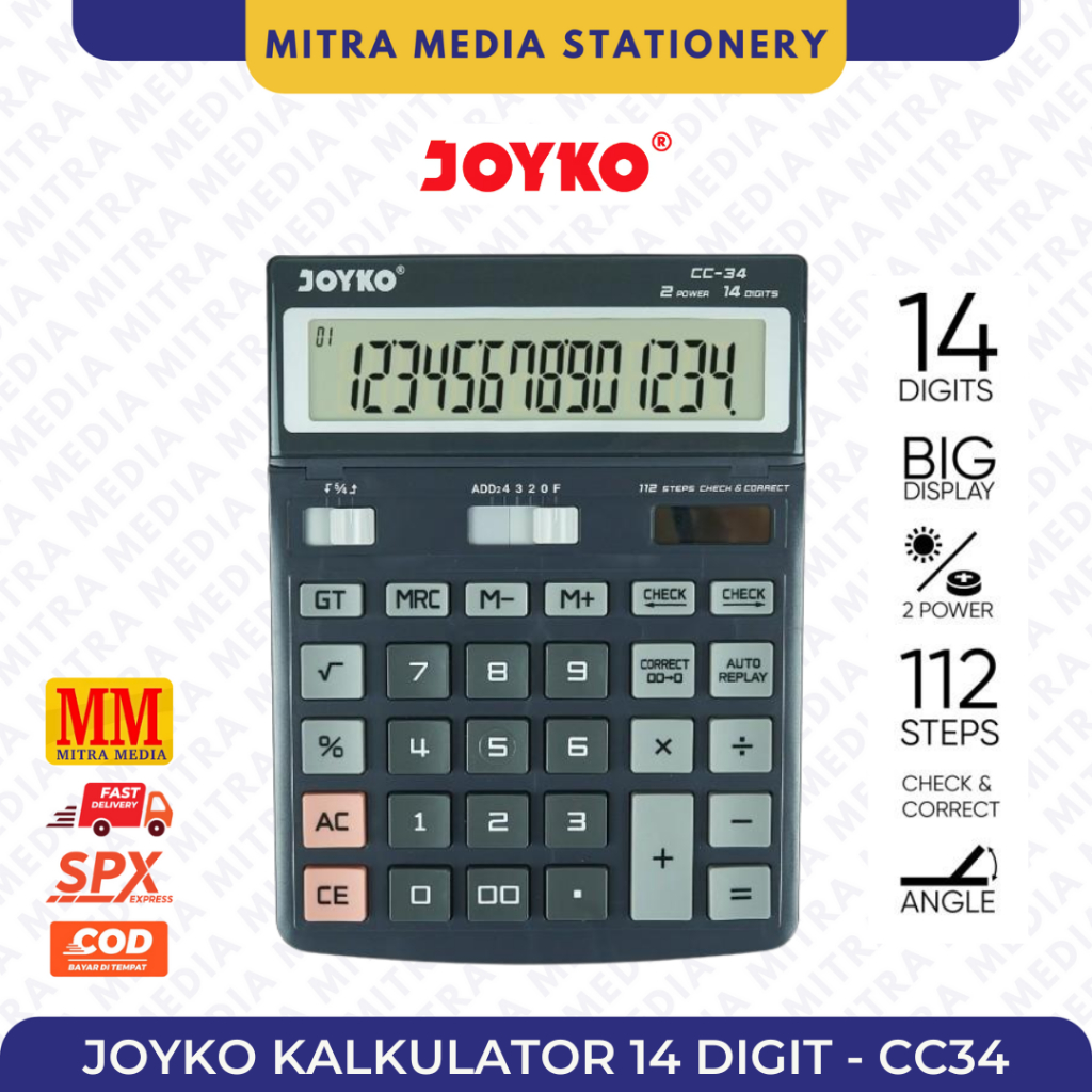 

Calculator / Kalkulator Joyko CC-34 / 14 Digits / Check Correct - CC-34