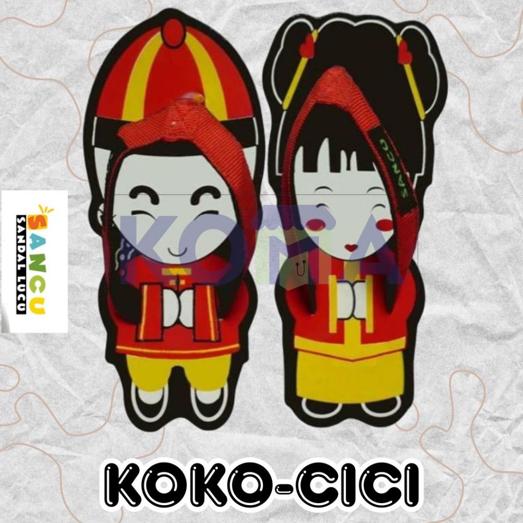 Koko Cici Sandal Unik Lucu SANDAL LUCU SANCU ANAK-ANAK DEWASA KARAKTER LAKI LAKI PEREMPUAN koko cici