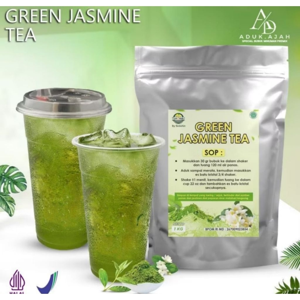 

teh bubuk greentea / teh herbal alami / teh jasmine