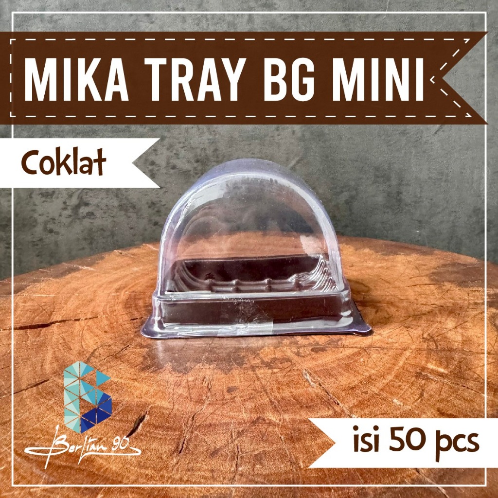 Tray Mika Bolu Gulung Mini / Mika Roll Cake / Mika mini Slice Cake Isi 50pcs  Tutup Termuarah mika b