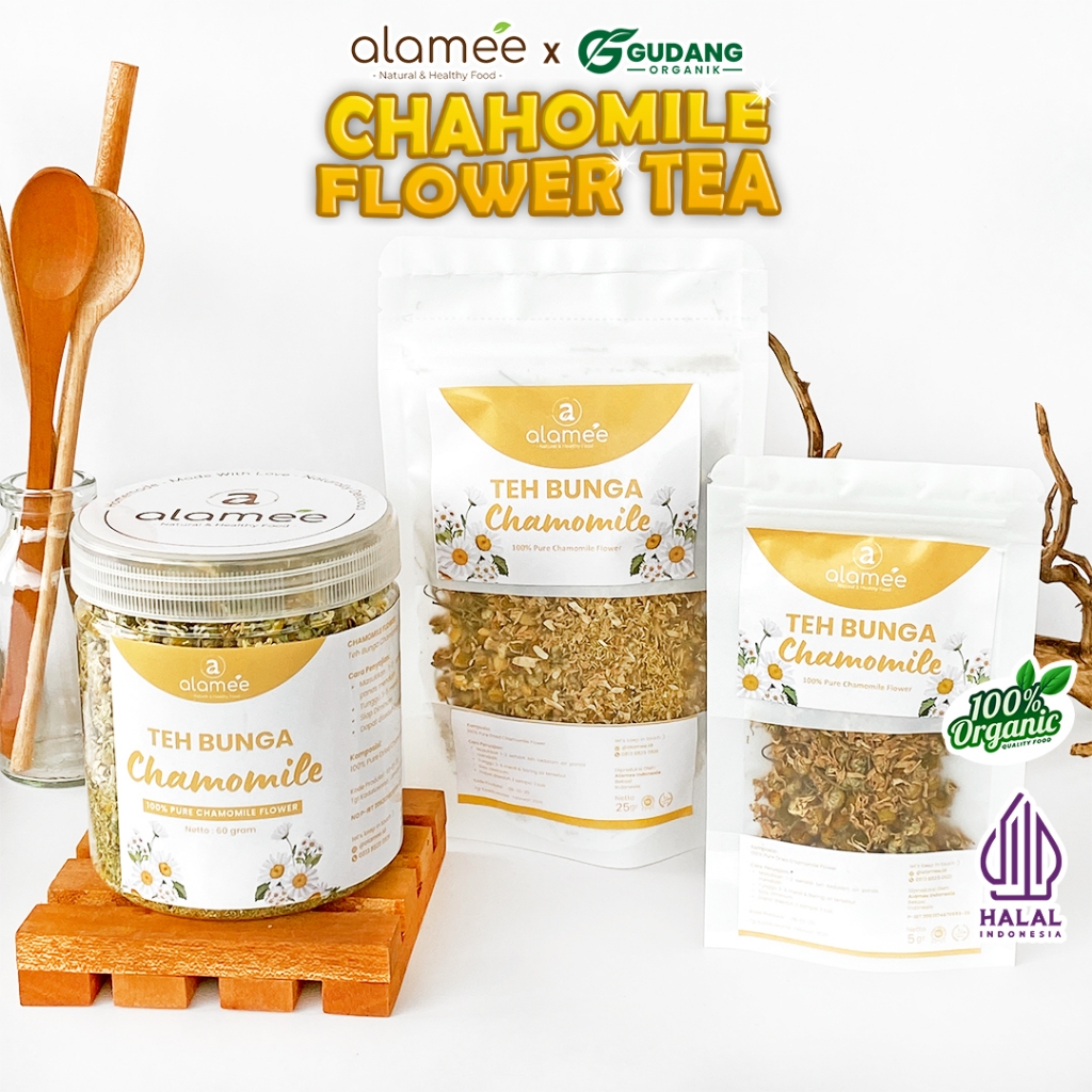 

alamee teh bunga chamomile alami tanpa tambahan memberikan aroma menenangkan ramuan klasik herbal