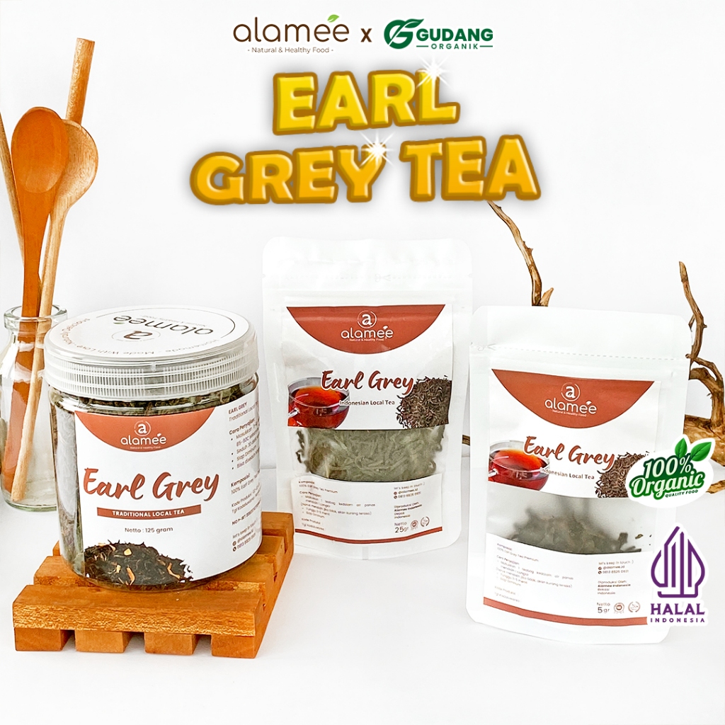 

alamee teh bunga earl gray mudah disajikan dengan rasa unik dan aroma citrus yang menyegarkan