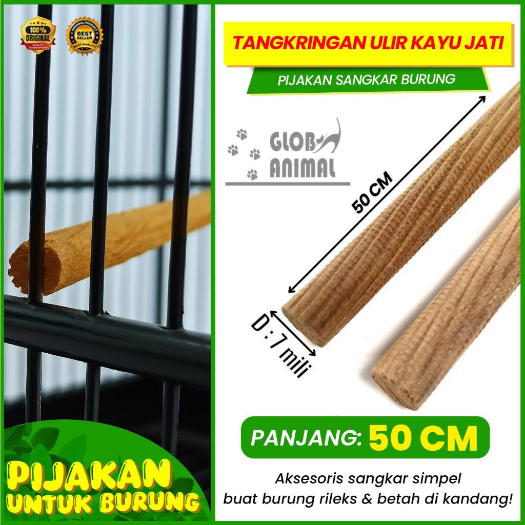 TANGKRINGAN ULIR KAYU JATI 50CM tangset sangkar burung lovebird kenari