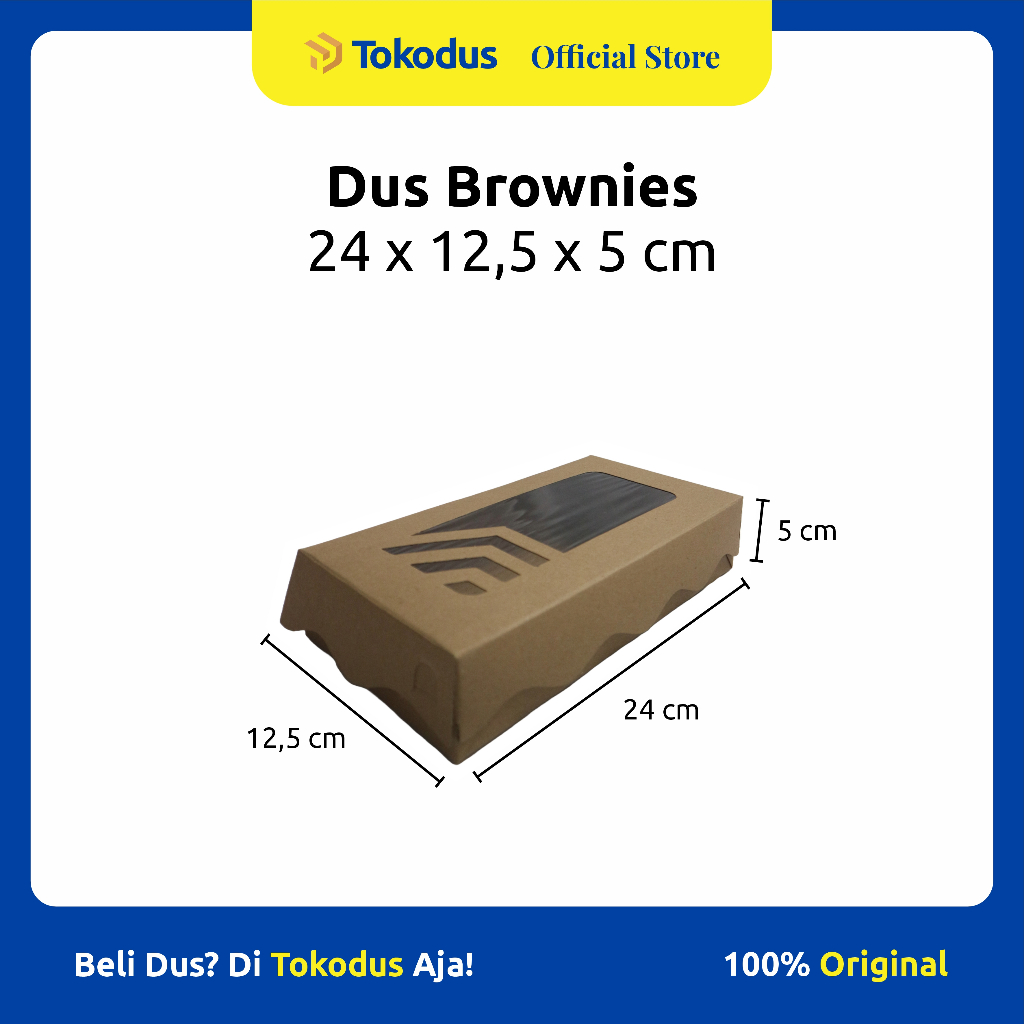 

Papperbox Brownies | Dus Brownies | Dus Packing Roti | Dus Kue | Dus Makanan uk 24 x 12,5 x 5 cm - Tokodus Katapang