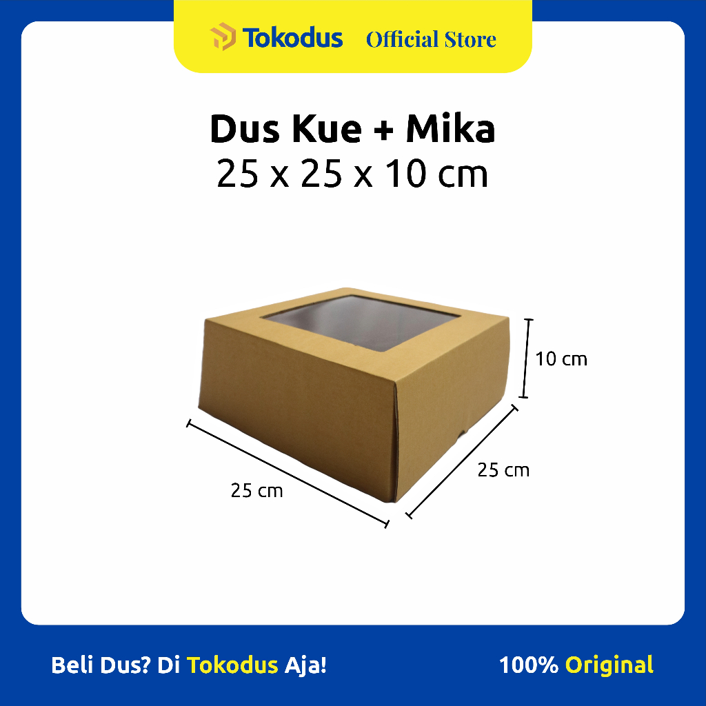 Kardus Box Kue Tutup Mika Pakrin | Dus Kue Mika | Dus Hampers | Dus kue | Dus Hampers uk 25 x 25 x 1