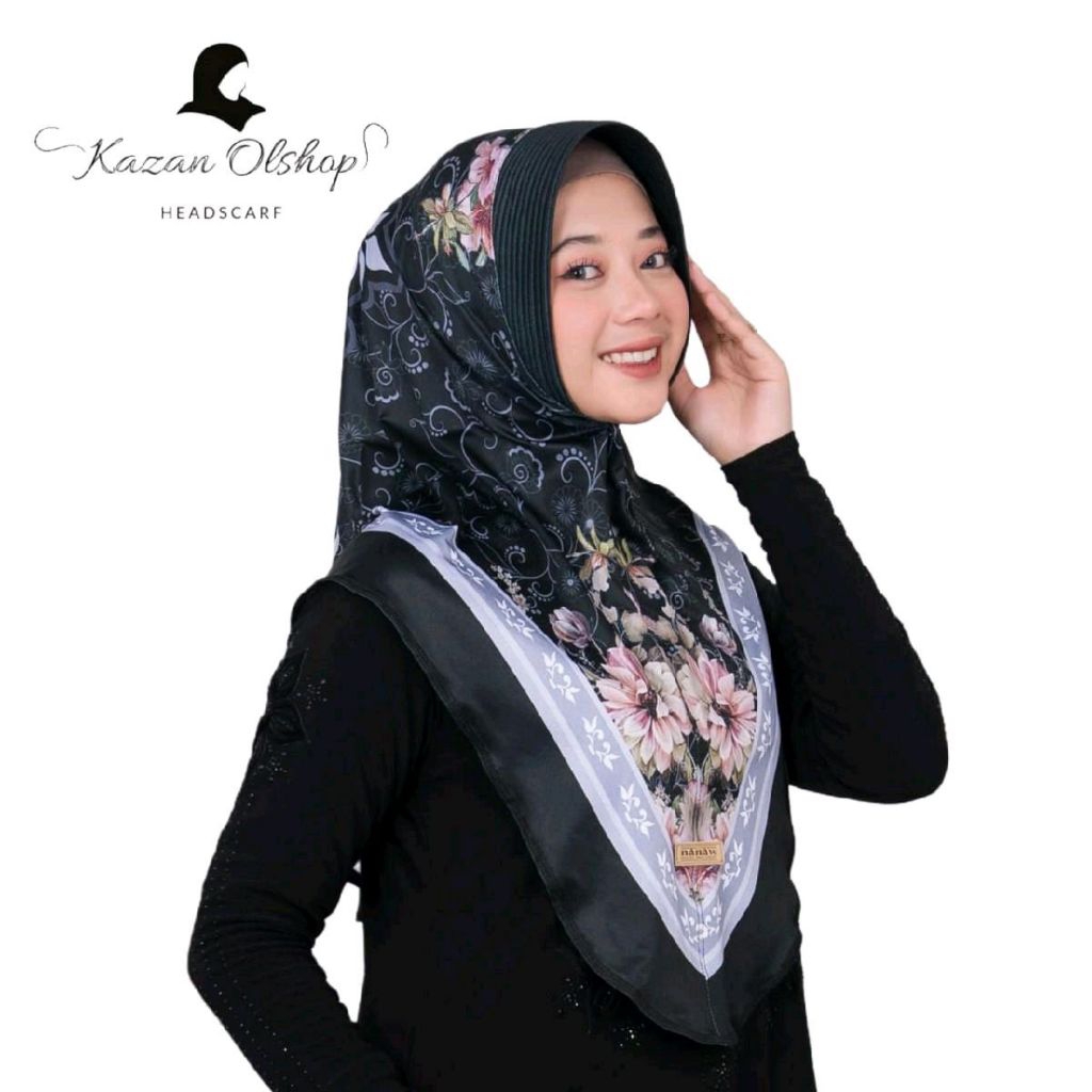 Hijab Bergo Instan Printing Motif Flowers Jersey Premium Sublim