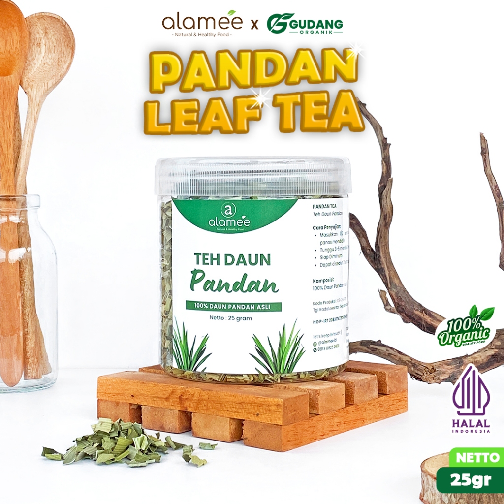 

alamee teh bunga pandan menyajikan aroma wangi yang menyenangkan dengan warna hijau alami herbal