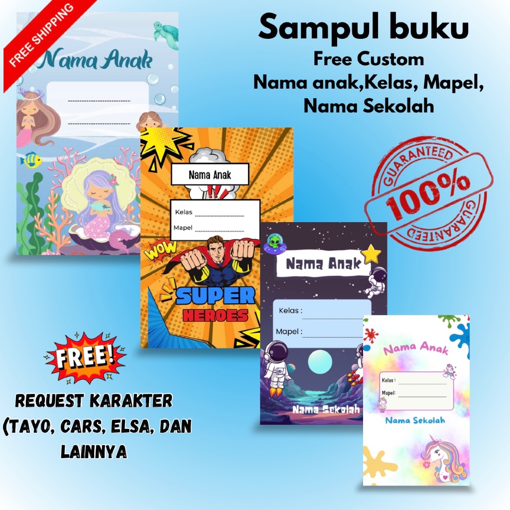 

TERMURAH (COD) Isi 10pcs Sampul buku Anak sekolah/Sampul buku tulis anak/sampul buku anak custom/ sampul buku anak kartun/ sampul buku unik/ sampul buku tulis sidu