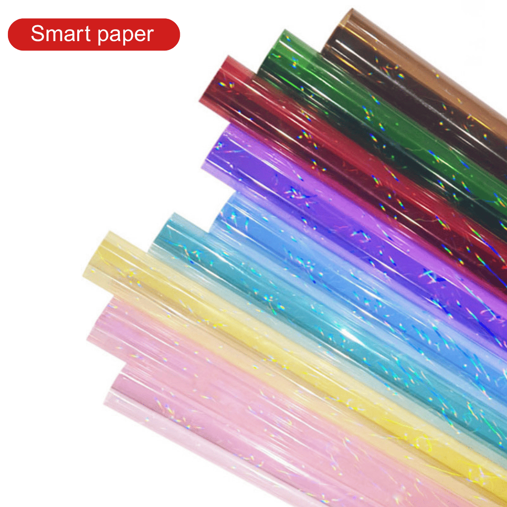 

Isi 15 LEMBAR Kertas Buket Kilat Hologram Film Cellophane Transparan Symphony Flower Wrapping Hologram KB026