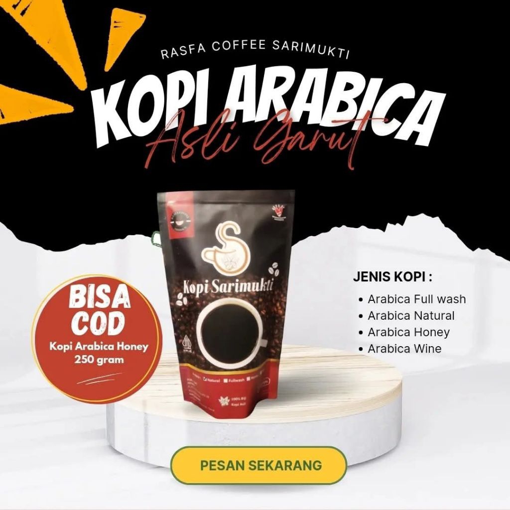 

KOPI ARABICA HONEY 250 gram ASLI GARUT/RASFA COFFEE SARIMUKTI
