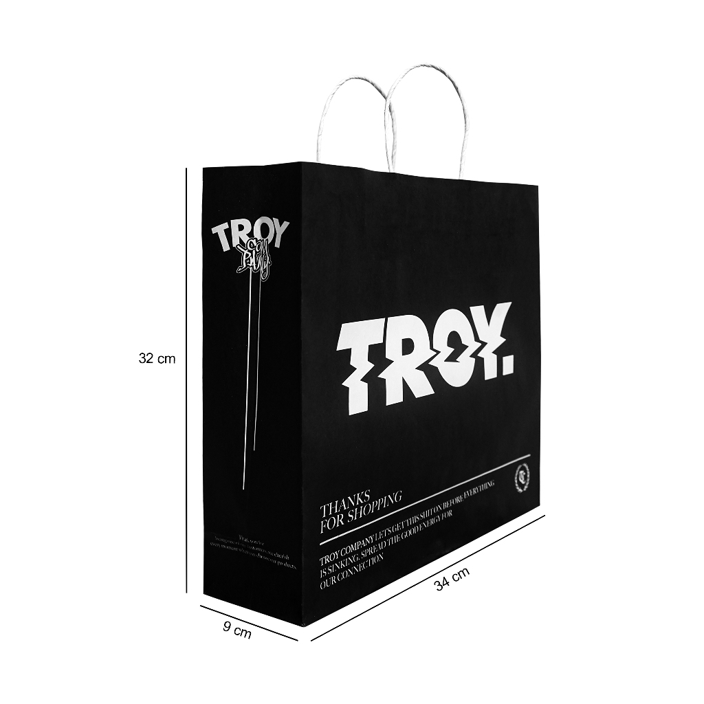 Troy Company Paper Bag Gift Bag Black - Tas Hadiah Tas Souvenir Hitam PBG 3184