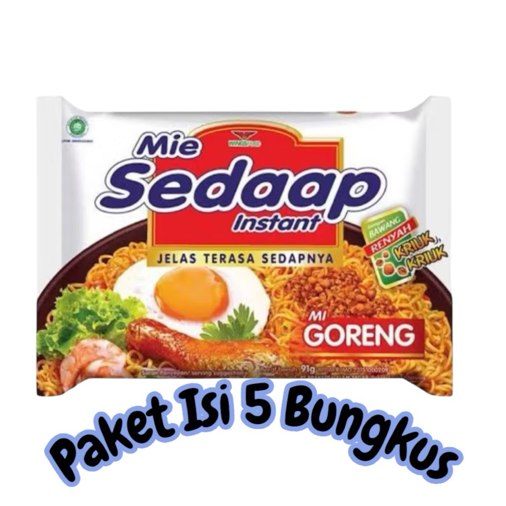

Paket 5 Bungkus Mie Sedaap Goreng