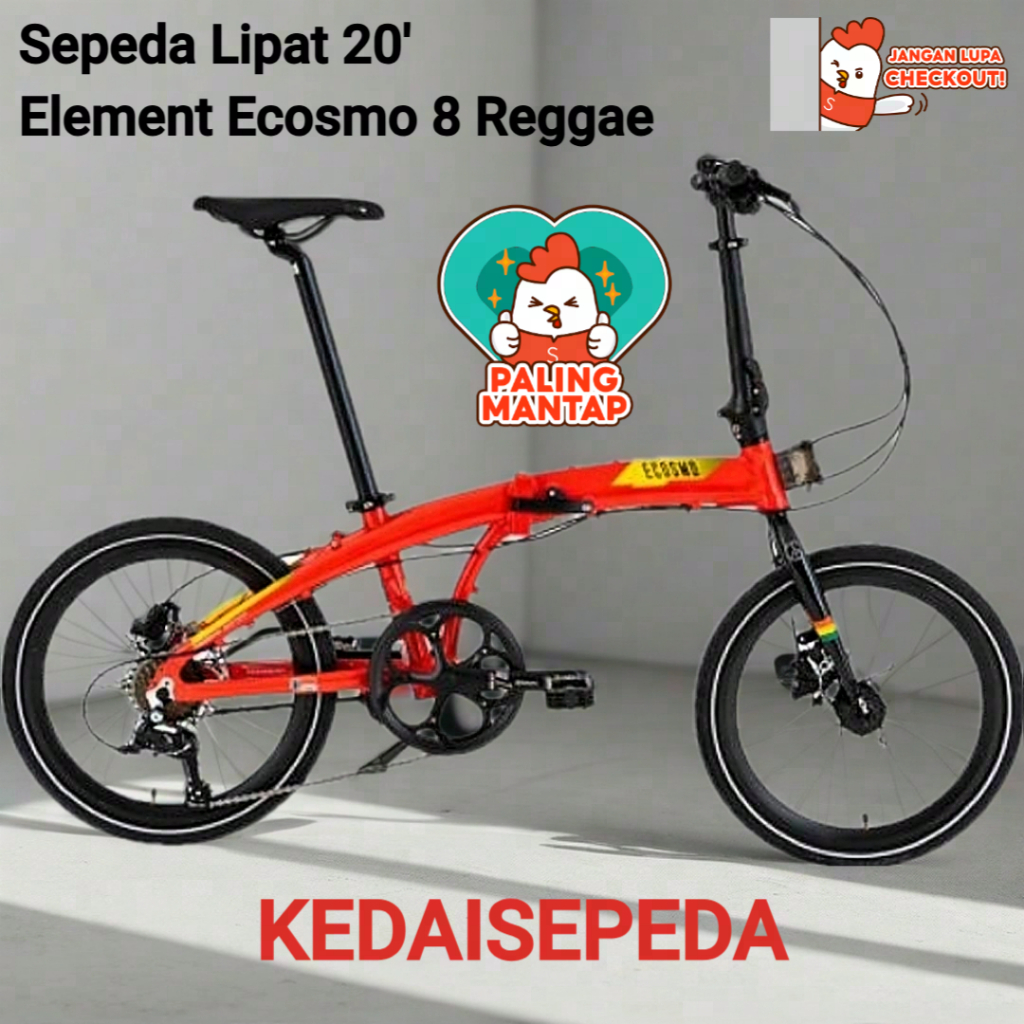 Sepeda Lipat 20 Element Ecosmo 8 speed discbrake