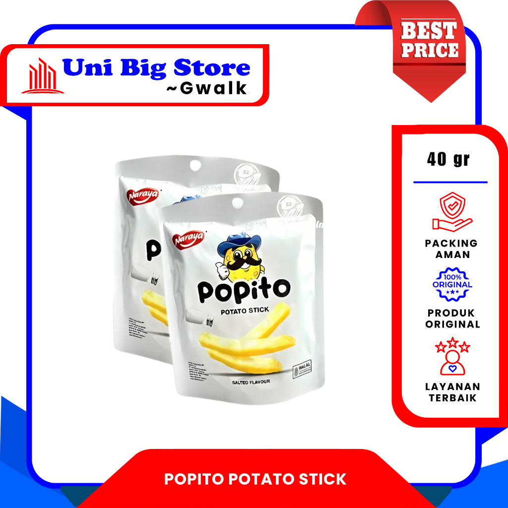 

NARAYA POPITO STICK STIK SNACK ORIGINAL SALTED - 110 gr