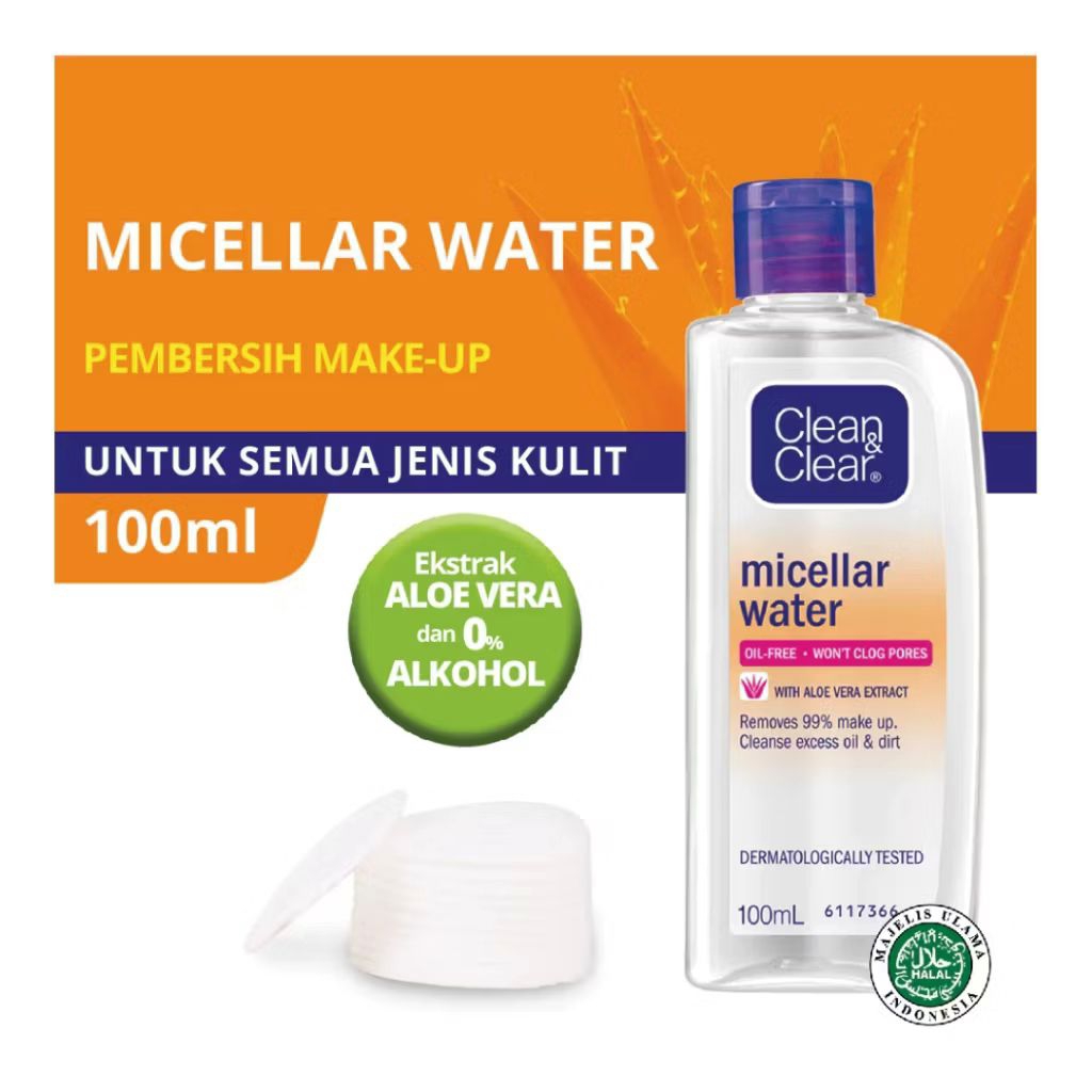 (PROMO) Clean&clear micellar water 100ml clean and clear pembersih make up
