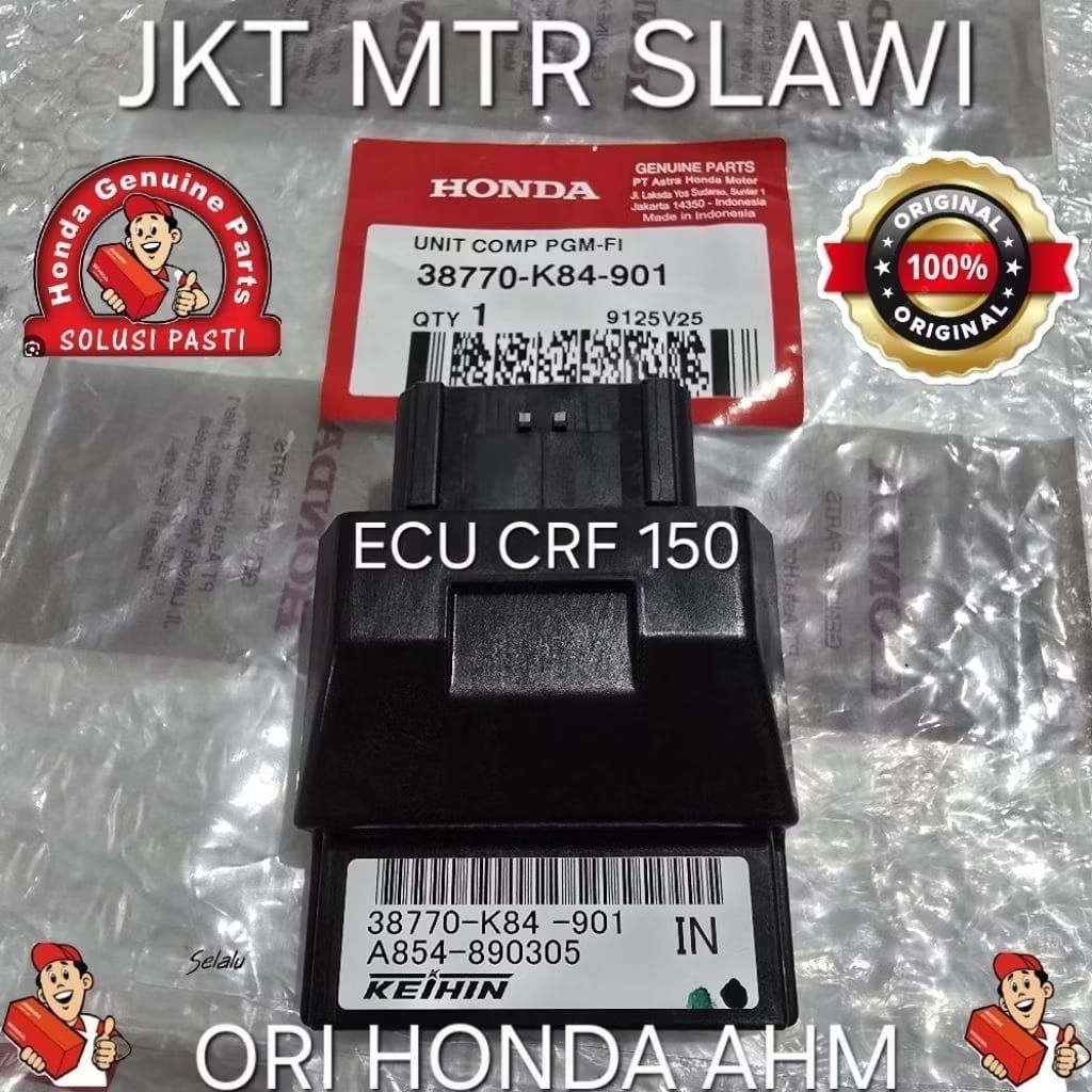 38770-K84-901 ECM, pgm-FI ECU CRF, cdi , ecu crf 150L ori ahm, asli honda ahm