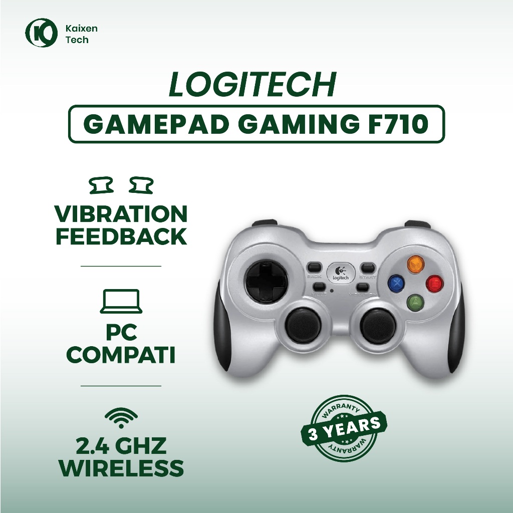 Logitech F710 Gamepad Wireless untuk PC dan Android TV - Wireless 2.4 GHz melalui nano receiver USB