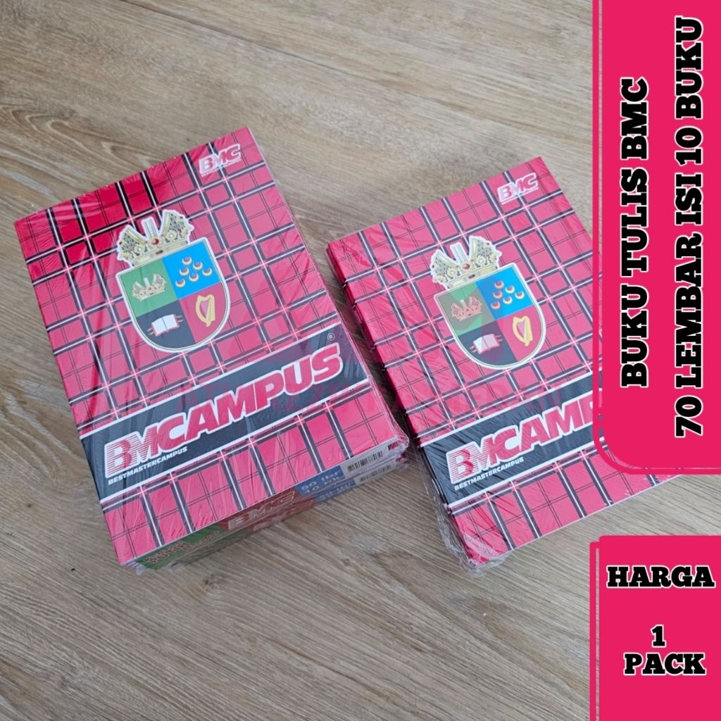 

Buku Tulis Sekolah Panjang BMC 70 Lembar Campus 1 Pack ( 10 Buku)