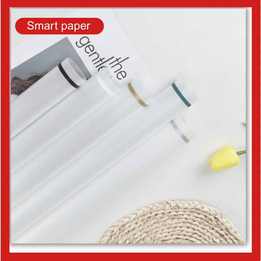 

Isi 20 LEMBAR Flower Wrapping Paper White Transparent Line Color Kertas Buket Wisuda Anniversary Romantis Bunga Transparan KB082