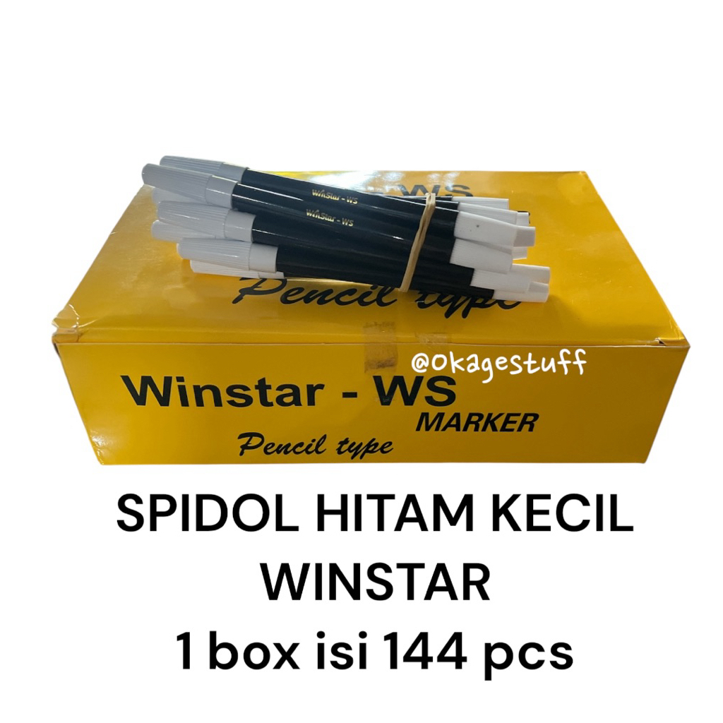 

SPIDOL KECIL HITAM WINSTAR 1 box isi 144pcs kualitas oke
