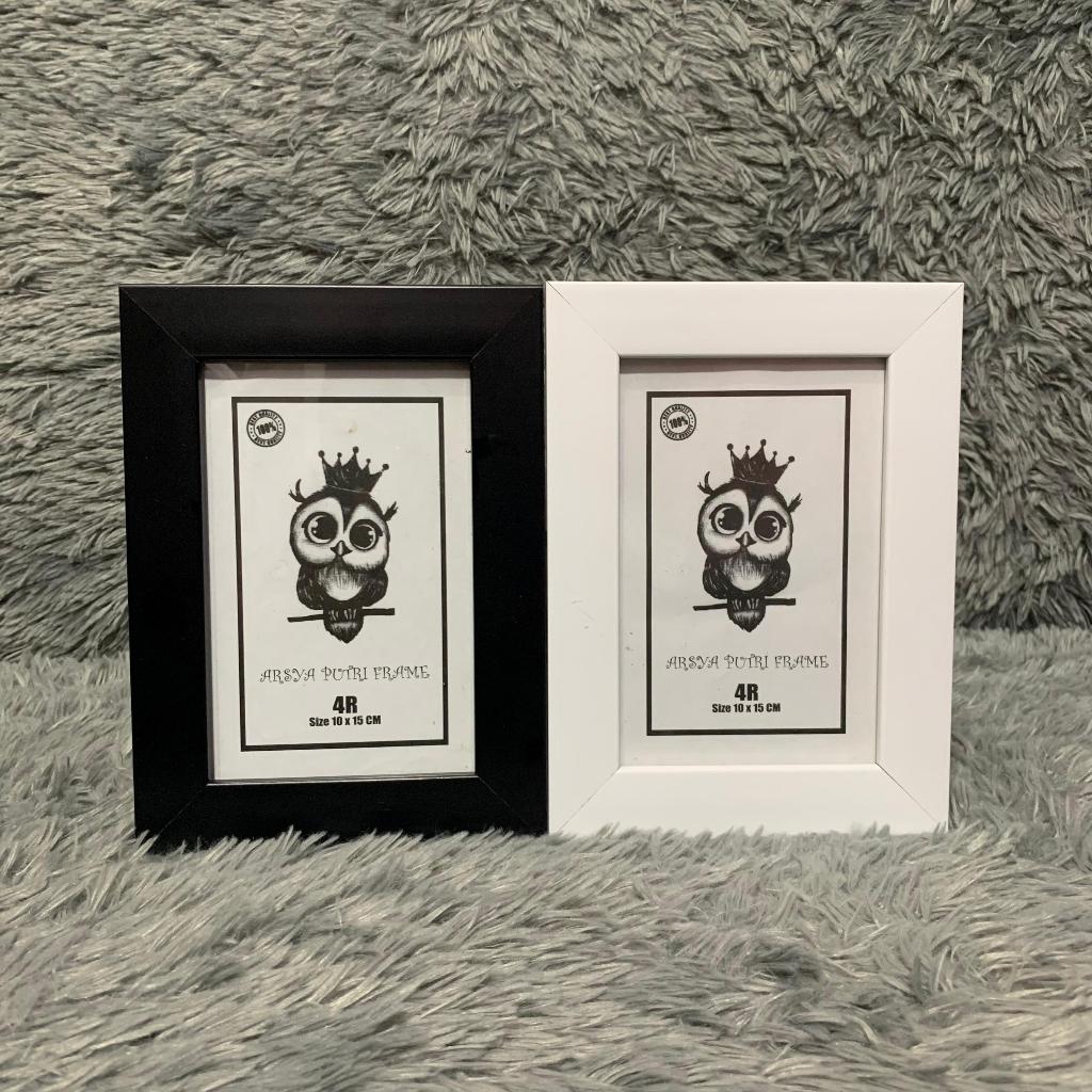 Bingkai foto 4R, frame foto 4R , figura 4R  , frame 10X15cm Hitam dan Putih Include kaca