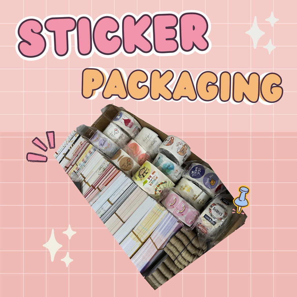 

Stiker Thankyou (isi 6pcs) Label Design Thankyou Animasi Kartu Packaging Hampers