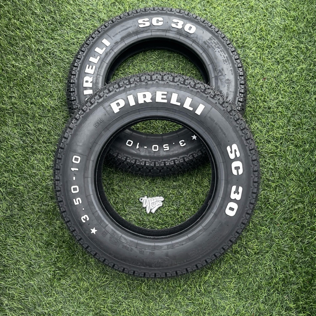 Ban Pirelli SC30 350-10 Tubeless White Text