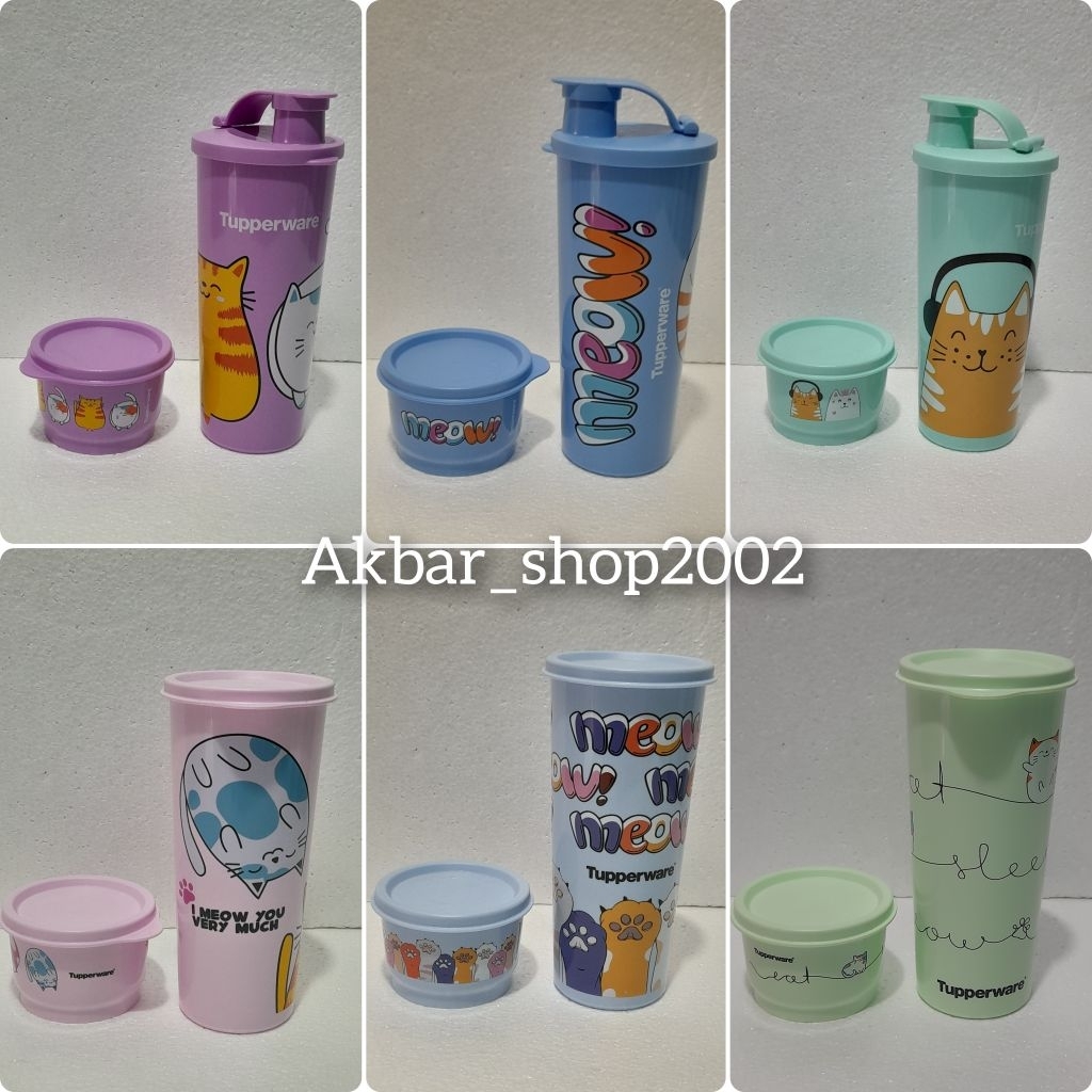 Tupperware gelas atau tempat minum giant tumbler gratis snack cup