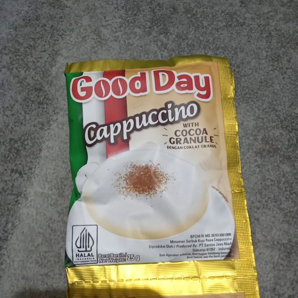 

Good Day Cappucino 1 renteng isi 10 sachet