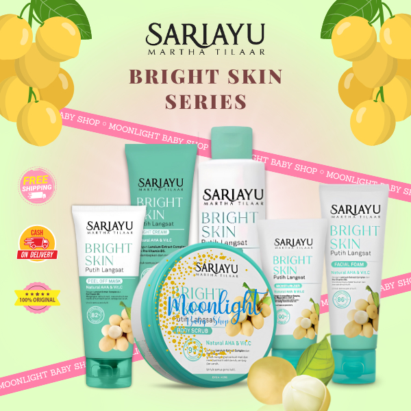 SARIAYU Bright Skin Putih Langsat - Body Face Scrub Lotion Serum - Moisturizer - Peel Off Mask